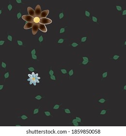Seamless vector pattern with flowers and leafs