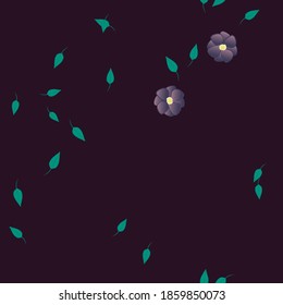 Seamless vector pattern with flowers and leafs