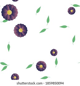 Seamless vector pattern with flowers and leafs