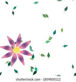 Seamless vector pattern with flowers and leafs