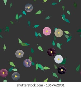 Seamless vector pattern with flowers and leafs
