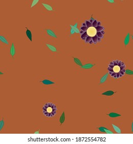 Seamless vector pattern with flowers and leafs