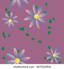 Seamless vector pattern with flowers and leafs