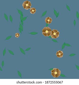Seamless vector pattern with flowers and leafs