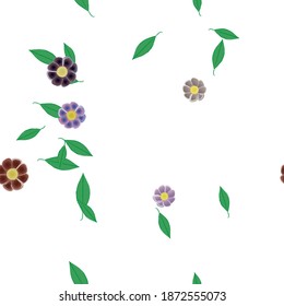 Seamless vector pattern with flowers and leafs