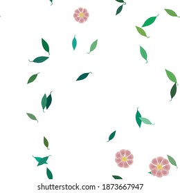 Seamless vector pattern with flowers and leafs