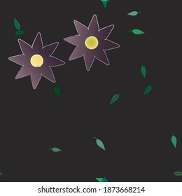 Seamless vector pattern with flowers and leafs