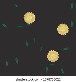 Seamless vector pattern with flowers and leafs