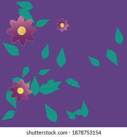 Seamless vector pattern with flowers and leafs