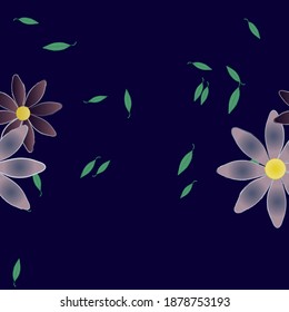 Seamless vector pattern with flowers and leafs