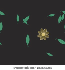 Seamless vector pattern with flowers and leafs