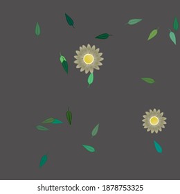 Seamless vector pattern with flowers and leafs