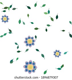 Seamless vector pattern with flowers and leafs