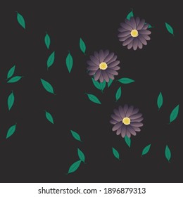 Seamless vector pattern with flowers and leafs