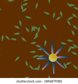 Seamless vector pattern with flowers and leafs