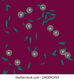 Seamless vector pattern with flowers and leafs