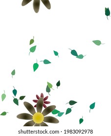 Seamless vector pattern with flowers and leafs