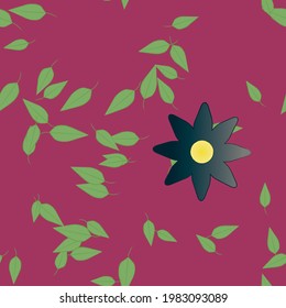 Seamless vector pattern with flowers and leafs