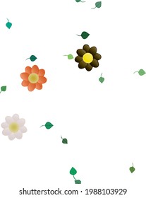 Seamless vector pattern with flowers and leafs