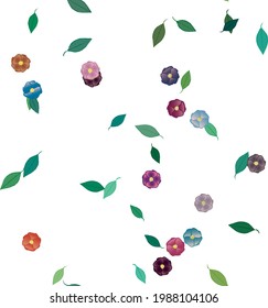 Seamless vector pattern with flowers and leafs