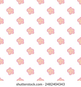 Seamless vector pattern with flowers. Perfect for printing on both fabric and paper