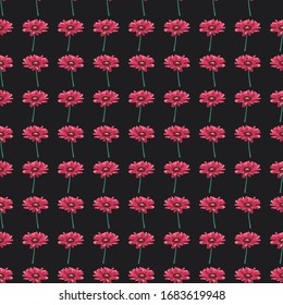 Seamless vector pattern with flowers. Symmetrical floral ornament. Universal textile design.