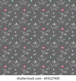 Seamless vector pattern with flowers. Texture, wedding, wrapping design