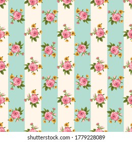 Seamless vector pattern with flowers. Vintage decorative floral background for design and printing on textiles, wallpapers and other surfaces.