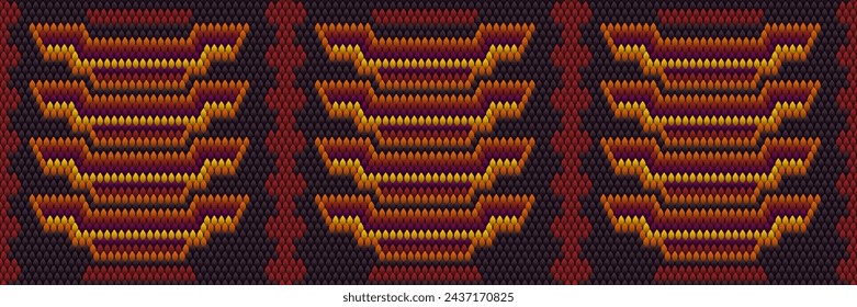 A seamless vector pattern in a folk style, designed to mimic embroidery techniques.