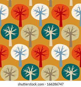 Seamless vector pattern of four seasons of the year