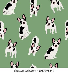 Seamless Vector Pattern French Bulldogs On Stock Vector (Royalty Free ...