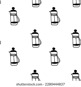Seamless vector pattern with a French press tool