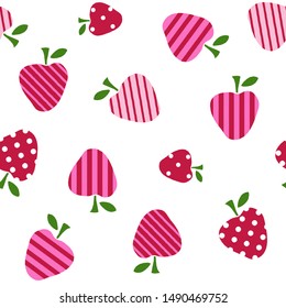 seamless vector pattern fresh apple and berry