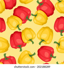 Seamless vector pattern with fresh ripe peppers.