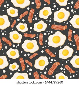 seamless vector pattern with fried eggs