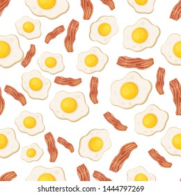 
seamless vector pattern with fried eggs