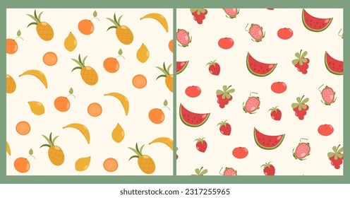 Seamless vector pattern with fruit. fashionable modern design. textile, paper, wallpaper. patterns for your design