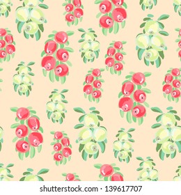 Seamless vector pattern with fruits - apples