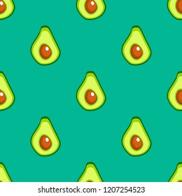 Seamless vector pattern with fruits avocado. For kitchen, for printing on textiles, phone case. Avocado design for fabric and decor. 