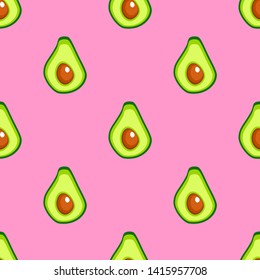 Seamless vector pattern with fruits avocado. For kitchen, for printing on textiles, phone case. Avocado design for fabric and decor. 