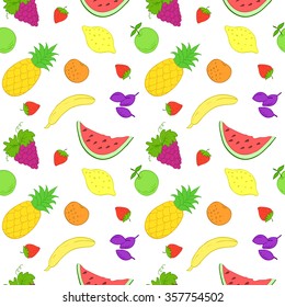seamless vector pattern with fruits and berries background repeating colorful