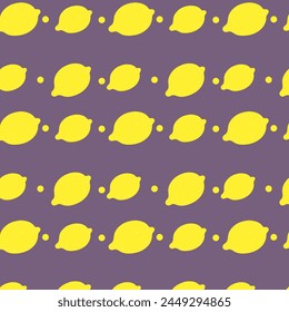 Seamless vector pattern, fruits, namely lemons, print on paper, fabric, doodle style, simple style
