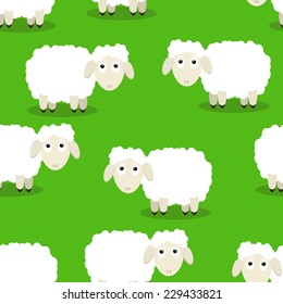 Seamless vector pattern of funny sheep symbol of 2015 