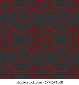 Seamless vector pattern with Gankyil tibetan symbol