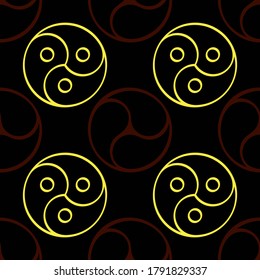 Seamless vector pattern with Gankyil tibetan symbol