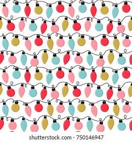 Seamless vector pattern with garlands in bright colors.