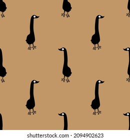 Seamless vector pattern with geese