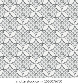 A seamless vector pattern with geometric abstract ornament in grey colors. Surface print design.