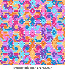 Seamless vector pattern. Geometric abstract background. Stock color texture.