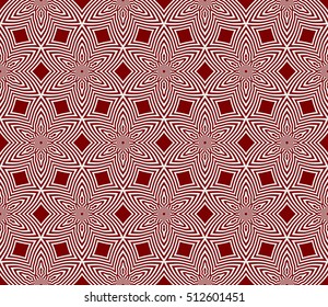 Seamless vector pattern. Geometric abstraction. Silver on the red. Vector illustration. For the interior design, wallpaper, background, decoration print, fill pages.